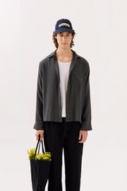 Dark Grey Gauze Holiday Shirt